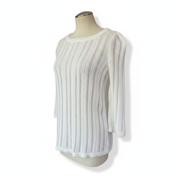 Talbots Petite Linen Blend Open Knit Sweater – Size PS - Picture 1 of 7